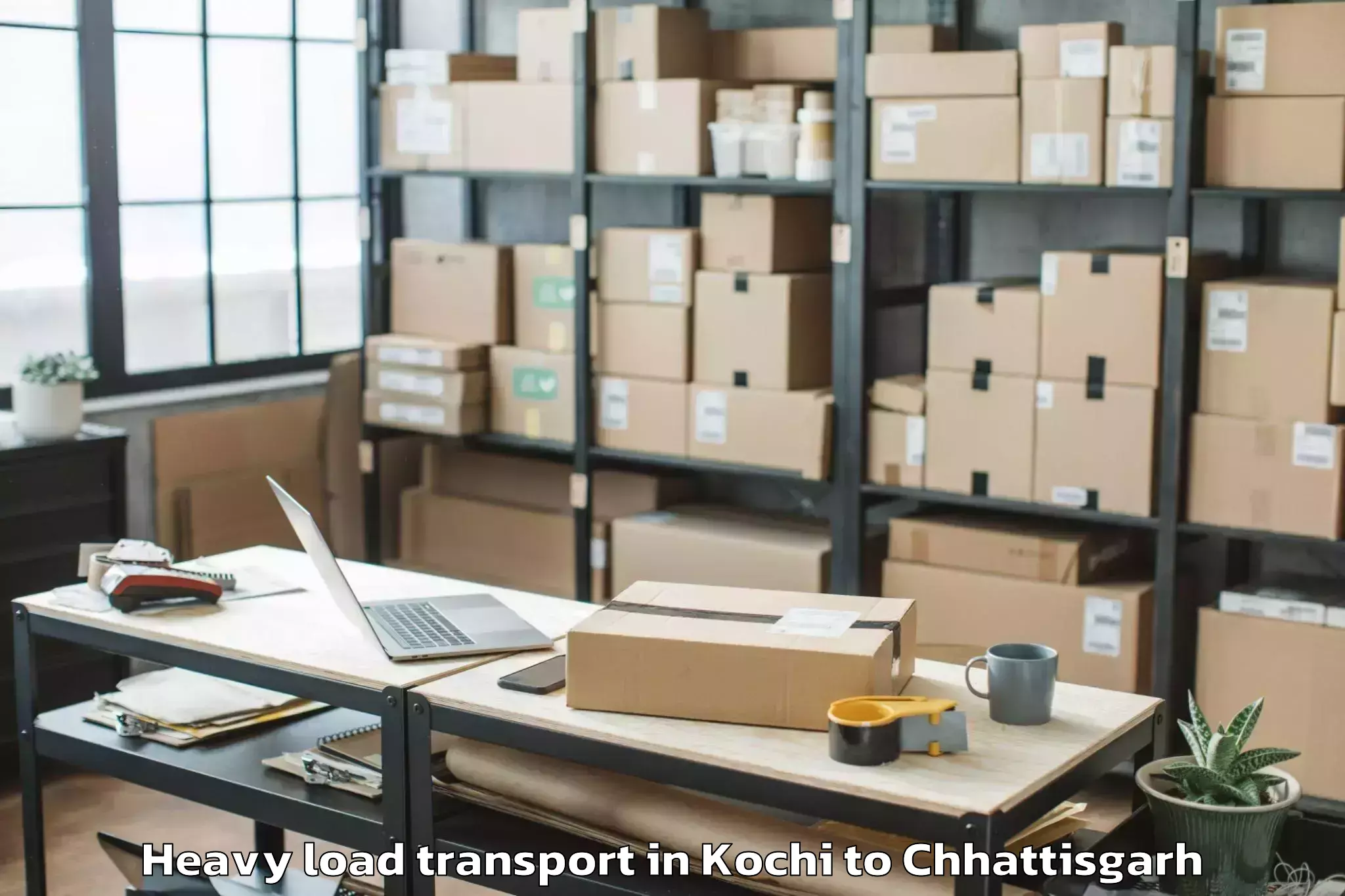 Book Kochi to Akaltara Heavy Load Transport Online